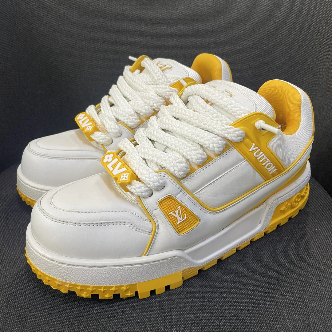 LouisVuitton/路易威登经典白黄胖丁Trainer休闲板鞋（海蜀黍福利）