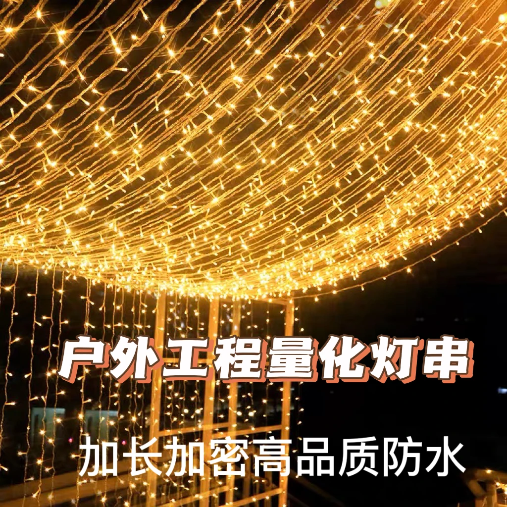 led小彩灯闪灯串灯满天星七彩霓虹灯户外商场街区树灯亮化氛围灯