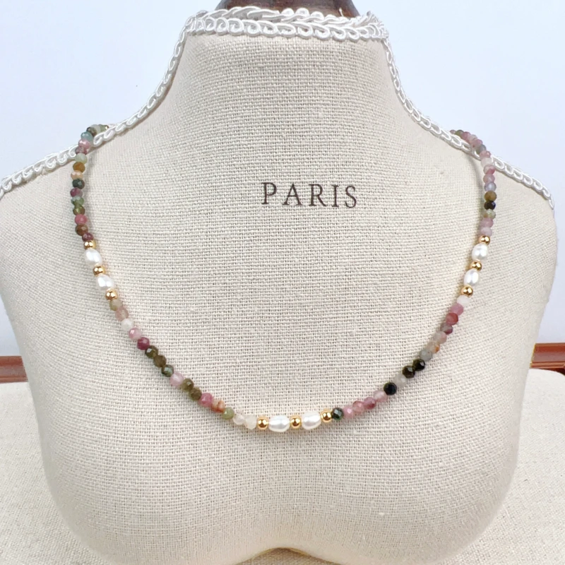 铜仿珍珠项链 法式珠珠锁骨链 247507