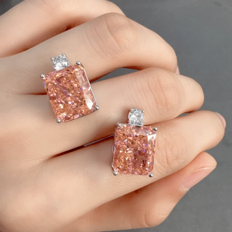 铜合金合成锆石耳饰 925银针 遇见papa 香水瓶耳钉e 242001