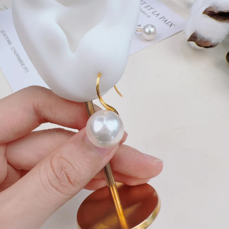 铜合金仿珍珠耳饰 法式耳环 GEAR 1529