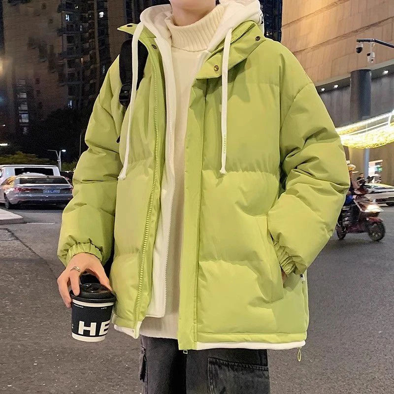 2023新款白鸭绒连帽羽绒衣棉服潮牌冬季情侣百搭保暖加厚大码面包