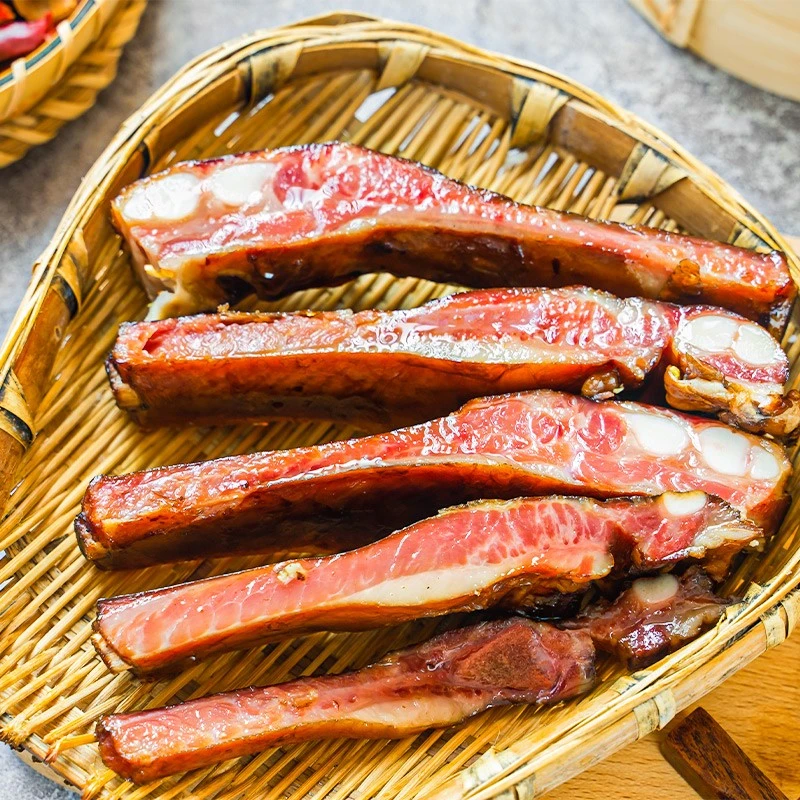 覃五爷 烟熏腊排骨1斤 3-4根 农家腌腊柴火烟熏腊味精排传统风味