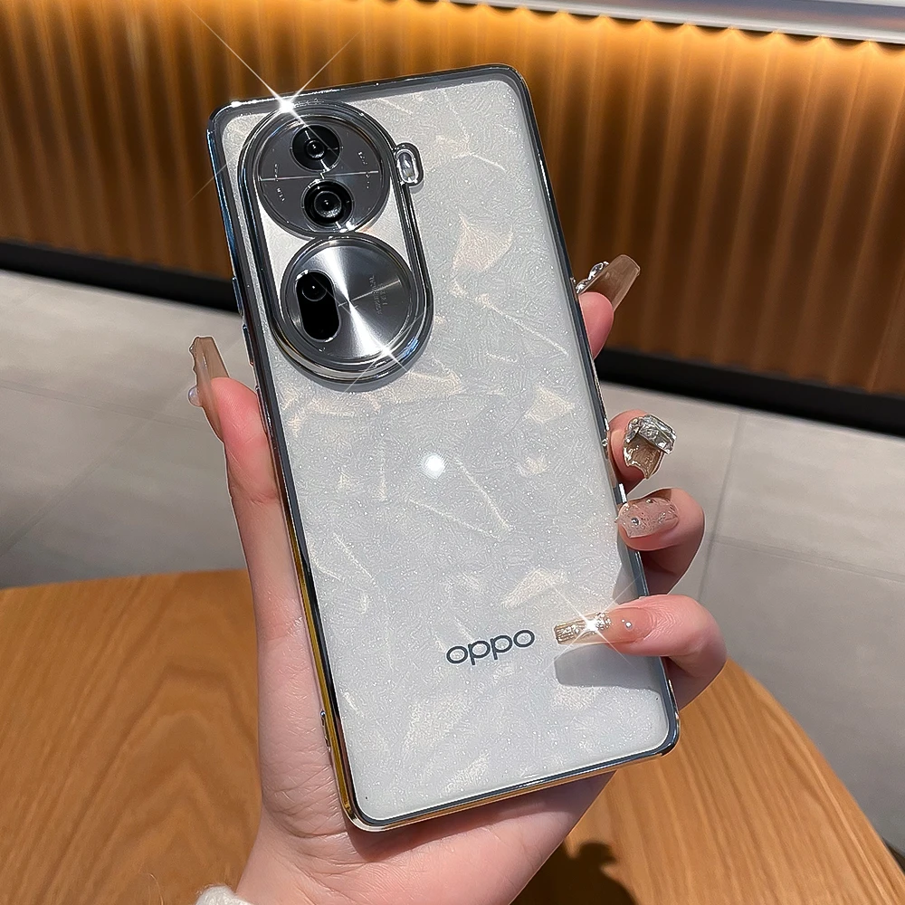 潮钻适用opporeno11手机壳男女reno11pro透明简约硅胶超薄防摔壳