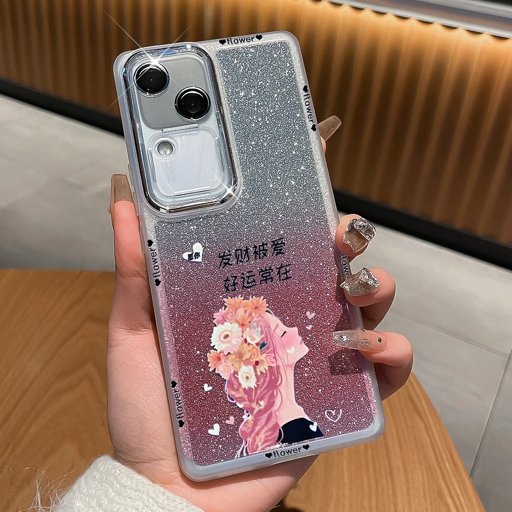 潮钻适用vivos18手机壳s18pro女款硅胶镜头膜全包防摔透明潮壳