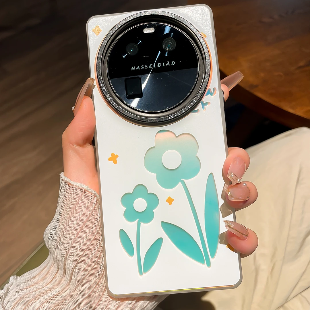 潮钻适用oppofindx6手机壳女款findx6pro镭射透明磨砂简约防摔壳