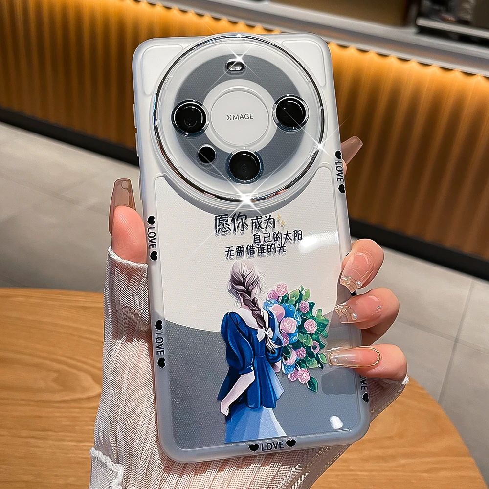 潮钻适用华为mate60手机壳网红女mate60pro透明镜头膜全包防摔壳