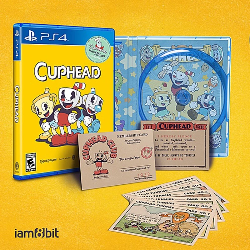 PS4游戏 茶杯头 Cuphead 可双人 中文英文光碟光盘 兼容PS5 带特
