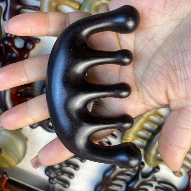 乌木紫光檀五齿梳