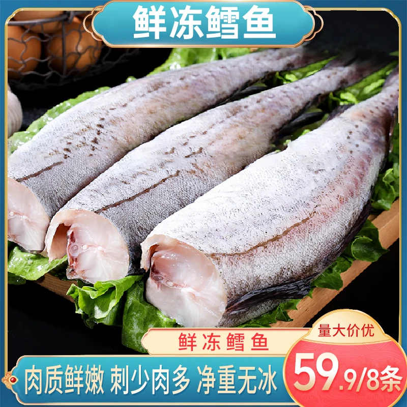 【厂家宠粉大促，300单福利】鲜冻鳕鱼 肉质鲜嫩 刺少肉多 8条