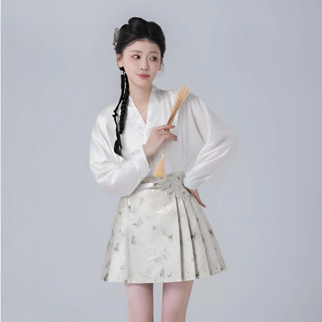 造镜集【幻蝶】1新中式马面裙暗纹提花夏季中国风气质