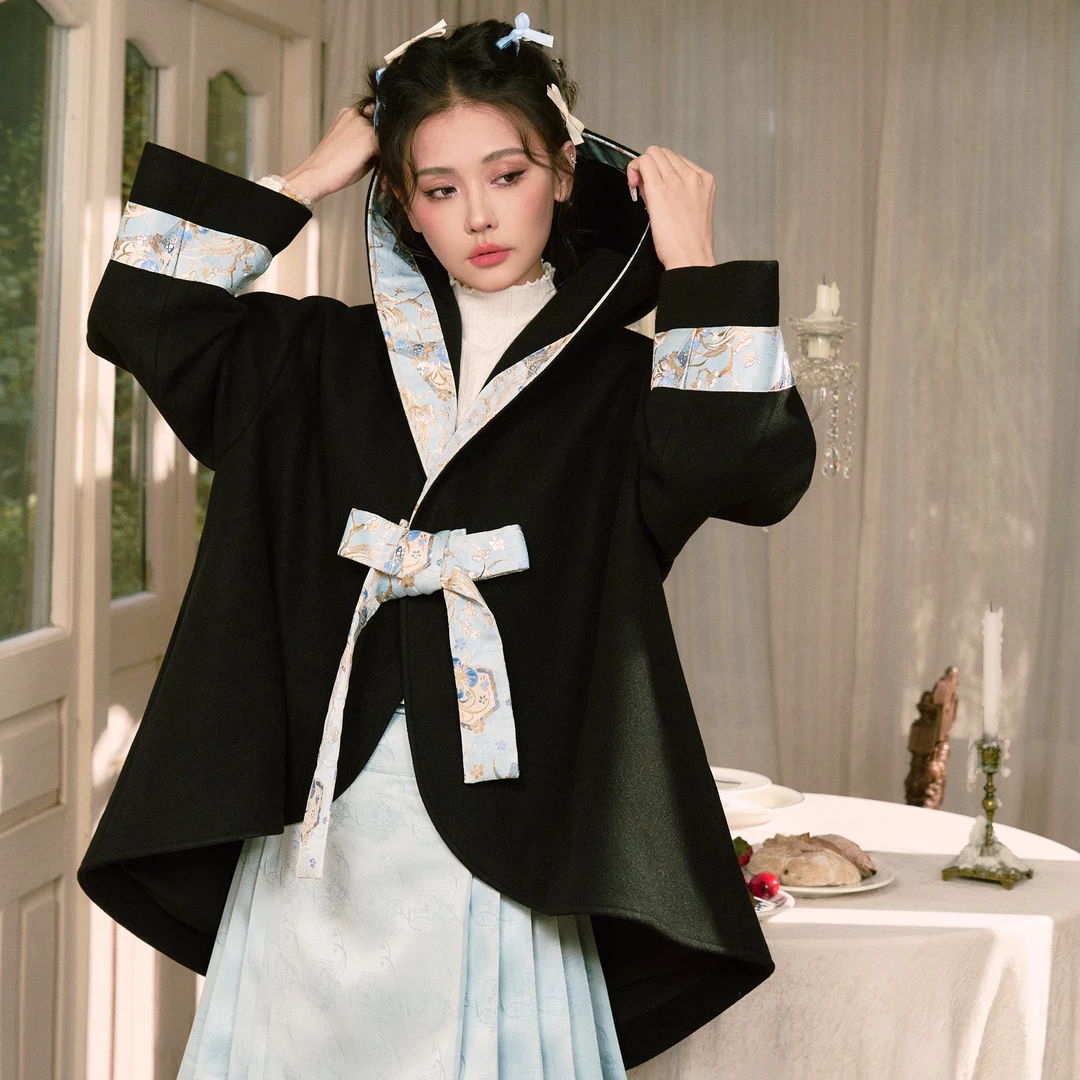 造镜集【小雪松斗篷套装】马面裙套装秋冬季汉服裙子秋冬时尚学院风