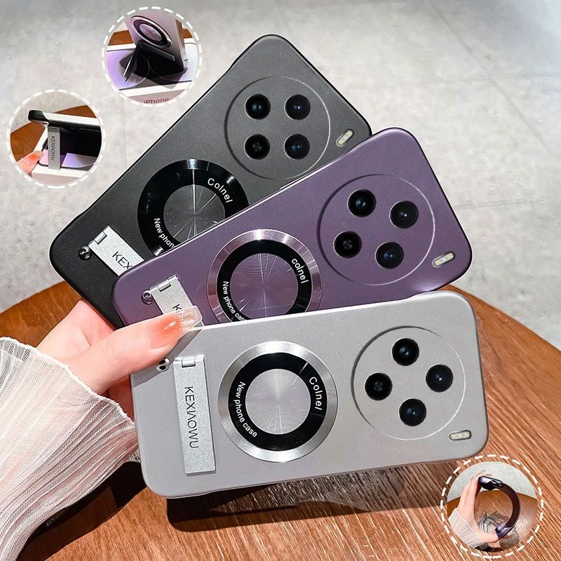 适用vivox100超薄无边框保护壳实用带支架防摔高级感手机壳