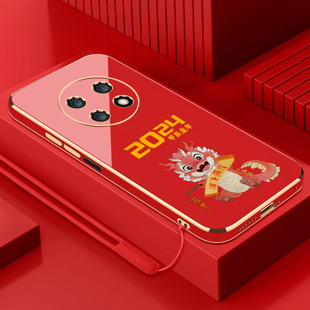 甲辰龙年华为畅享60x手机壳中国红硅胶软壳防摔2024新年款保护壳