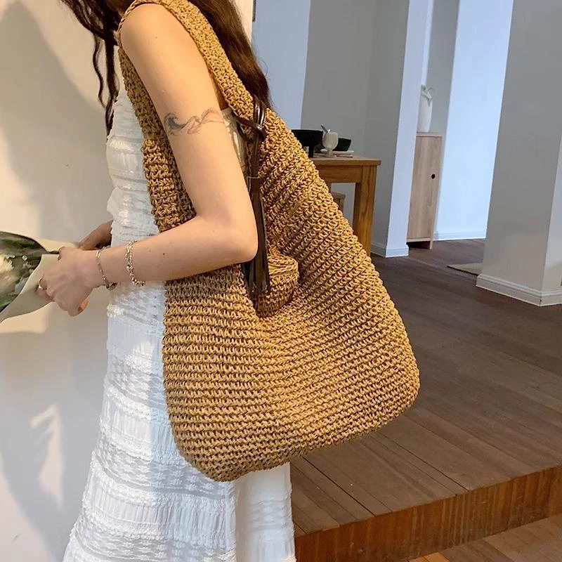 包包女包小众高级感慵懒松弛感新款夏季海边度假草编包单肩托特大