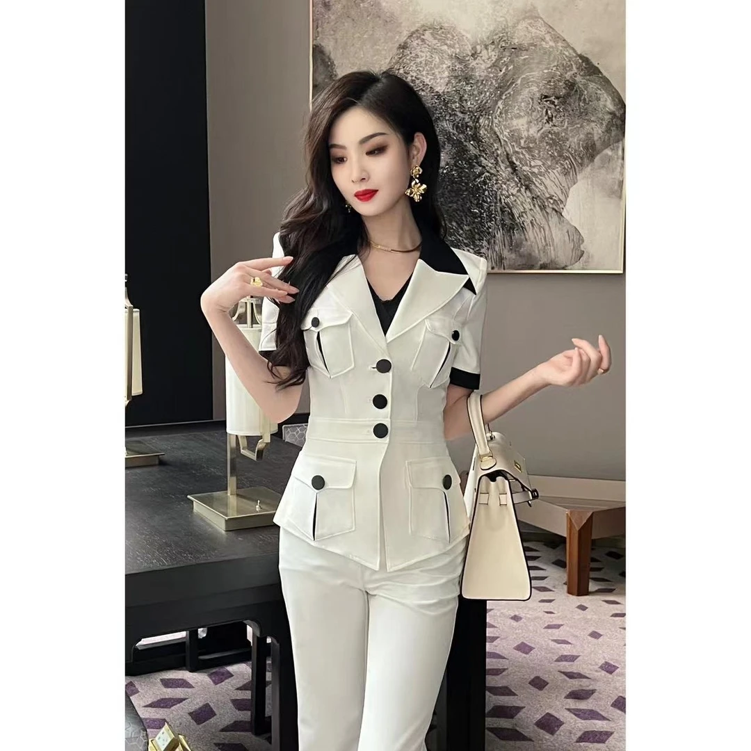 【蔚姐高定】夏款高级感时尚套装显瘦气质小众设计套装-6018