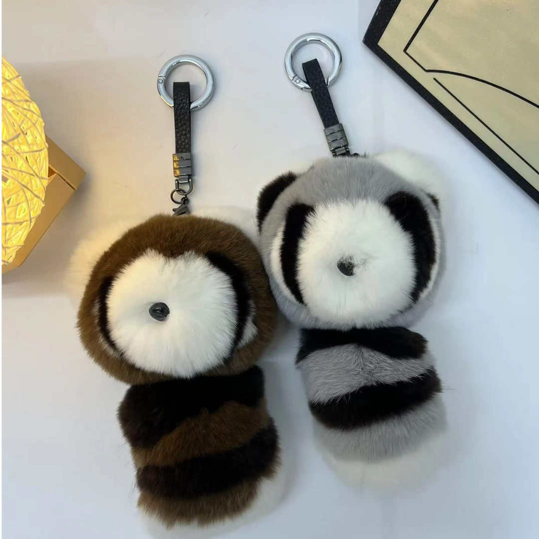【獭兔毛可爱小浣熊】汽车钥匙包包挂件