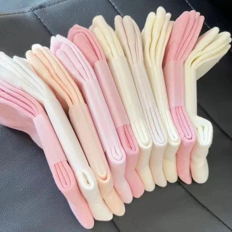 粉色袜子女中筒ins潮春秋高颜值日系堆堆袜百搭黑白色运动长袜