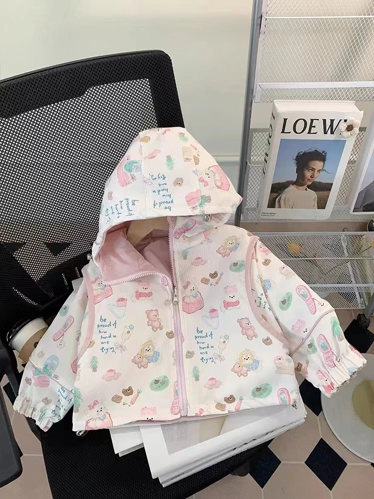 儿童双面穿冲锋衣萌宝穿搭外套2025新款童装秋季潮流上衣小童上衣
