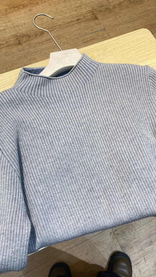 半高领加绒宽松毛衣打底衫长袖