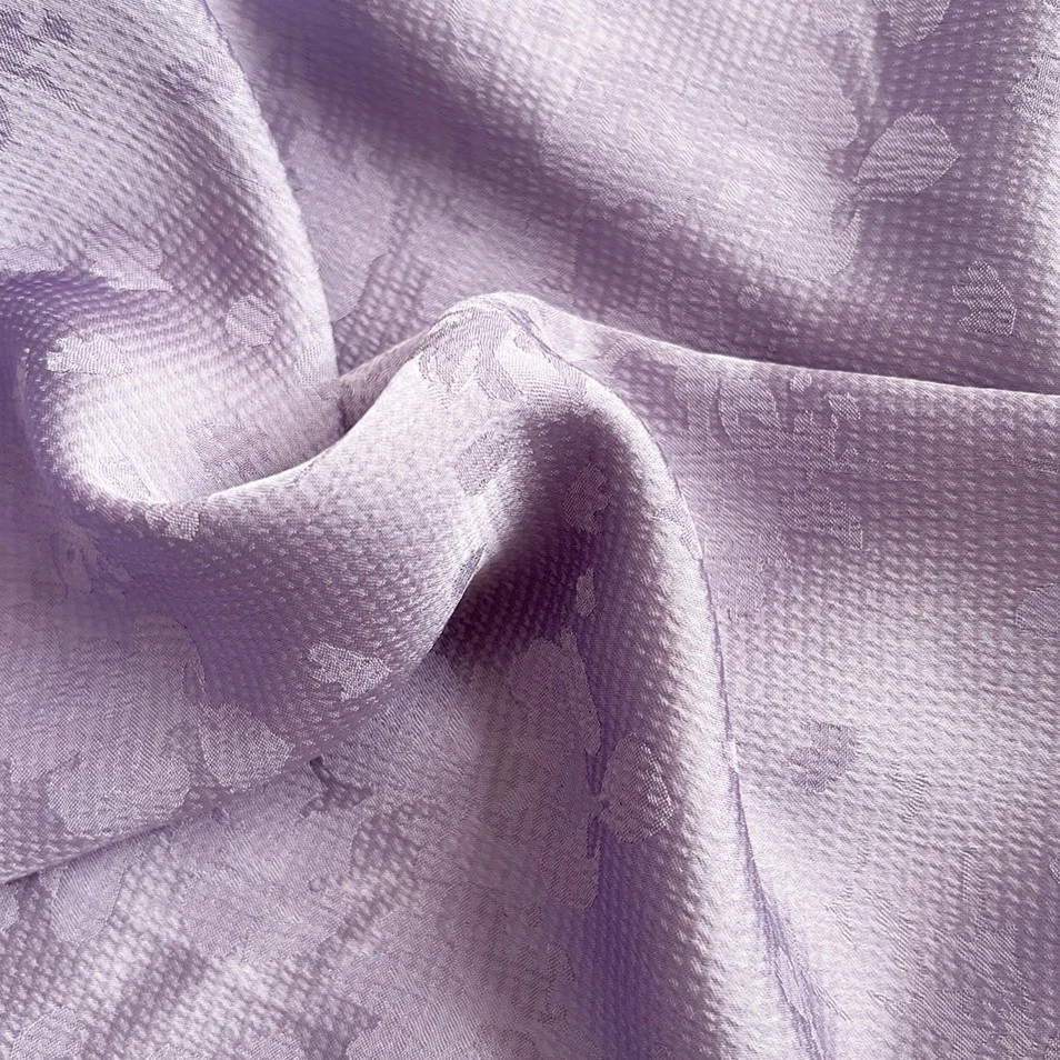 【3289】提花香芋紫麻丝云锦缎面料