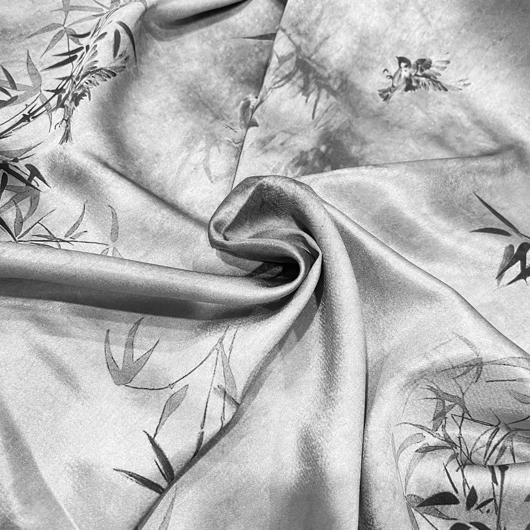 【4820】梅兰竹菊醋酸提花云锦缎面料