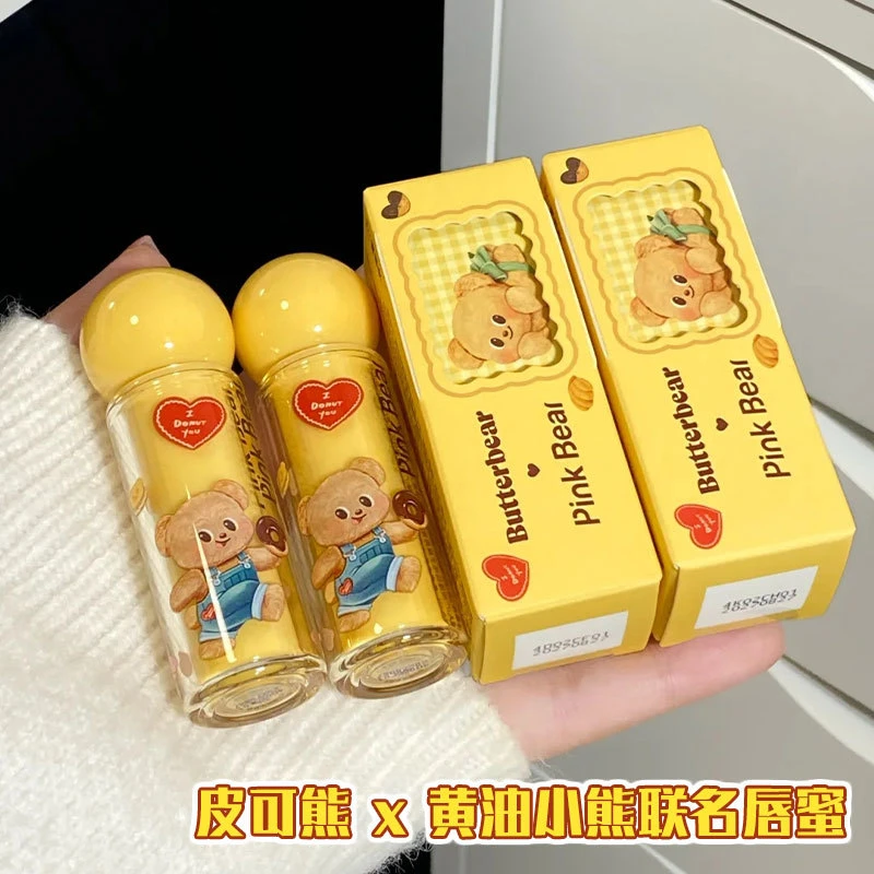 pinkbear皮可熊黄油小熊联名唇蜜N04滋润唇釉唇泥K01保湿口红正品