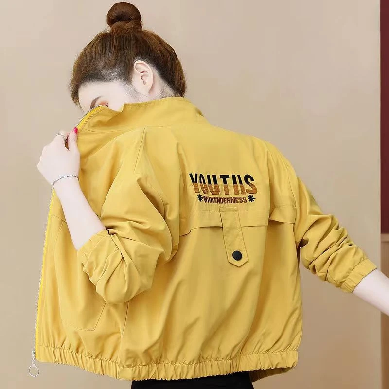 2025二八月外套女士薄款短外套早春休闲加绒夹克宽松韩版潮流上衣