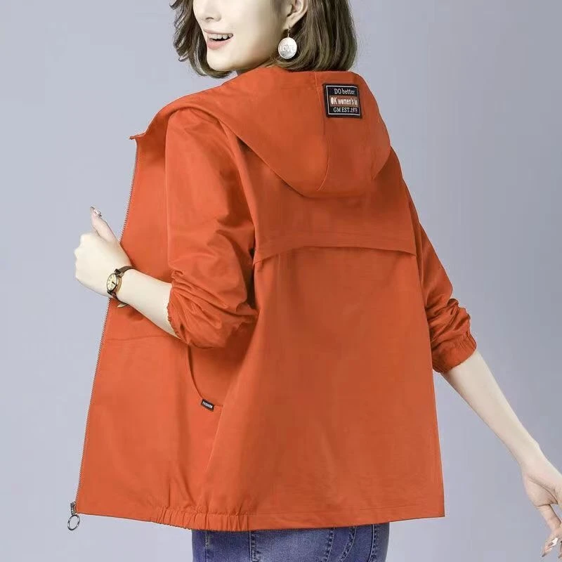 鑫奇语2025新款大码外套女长袖连帽宽松洋气春秋女士百搭休闲夹克