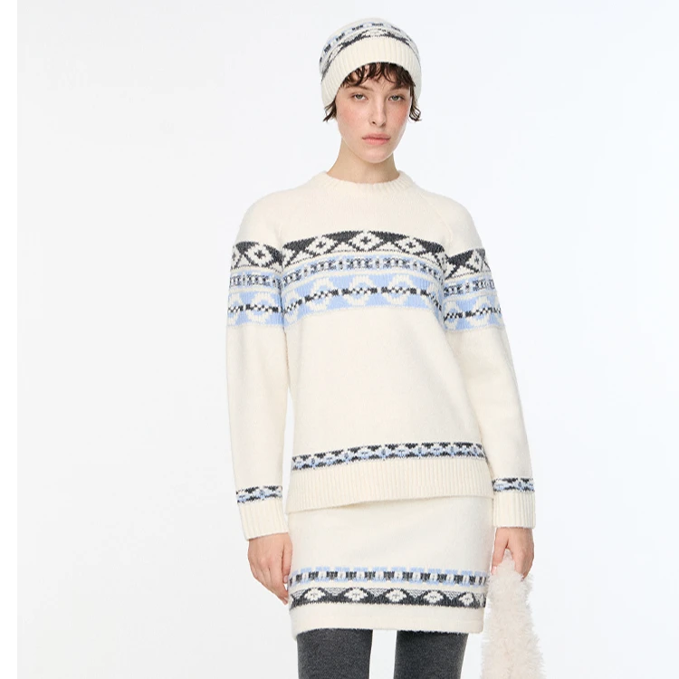 【左岸潇专属】「PINPINPLUS」费尔岛绒毛感复古毛衣套装 8D22731HP