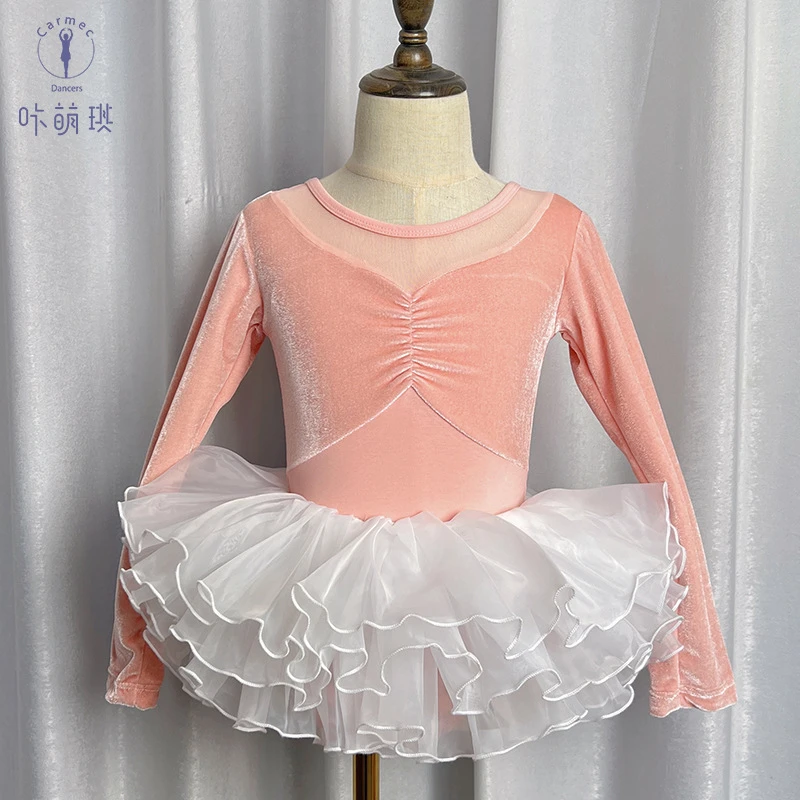 儿童舞蹈服秋冬丝绒练功服女童考级形体服中国舞服装芭蕾舞体操服