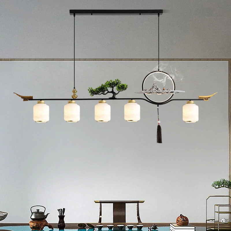 新中式吊灯茶室禅意中式书房茶台办公室复古中国风2023年新款灯具
