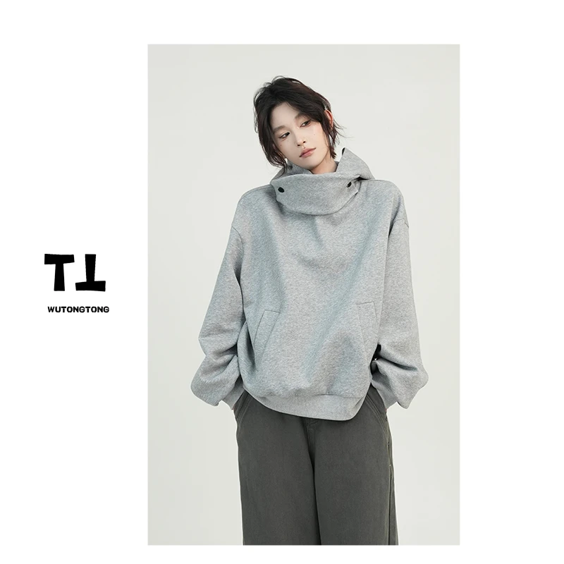 吴童童现货【i人卫衣】秋季套头卫衣女百搭宽松纯色韩版上衣61148