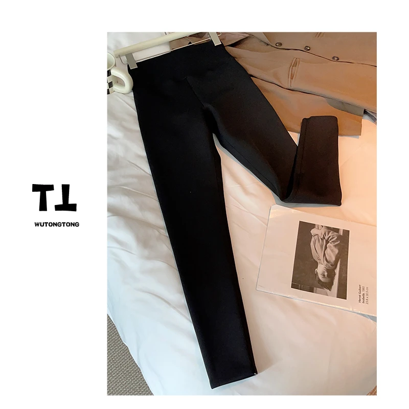 【现货】冬季山加绒打底裤高腰女显瘦外穿百搭小黑裤60133