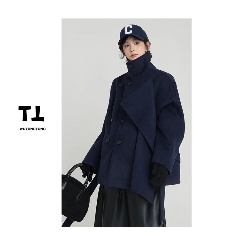 吴童童现货【尊享丝滑】冬季夹棉加厚呢子外套女休闲宽松上衣61432