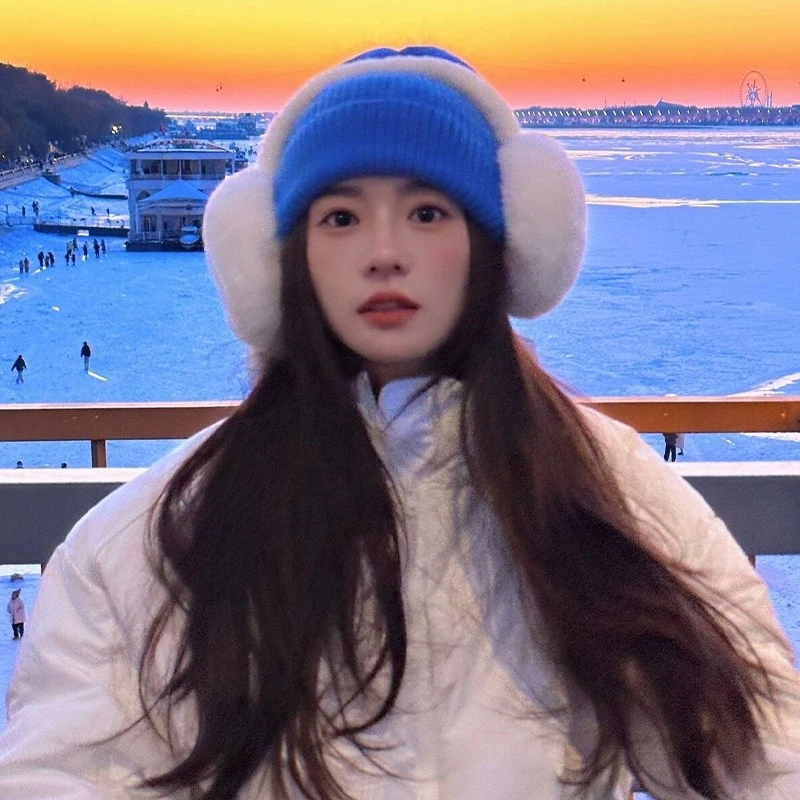 毛绒耳罩女冬季可爱白色保暖防风耳包护耳帽防寒防冻冬天骑车耳套