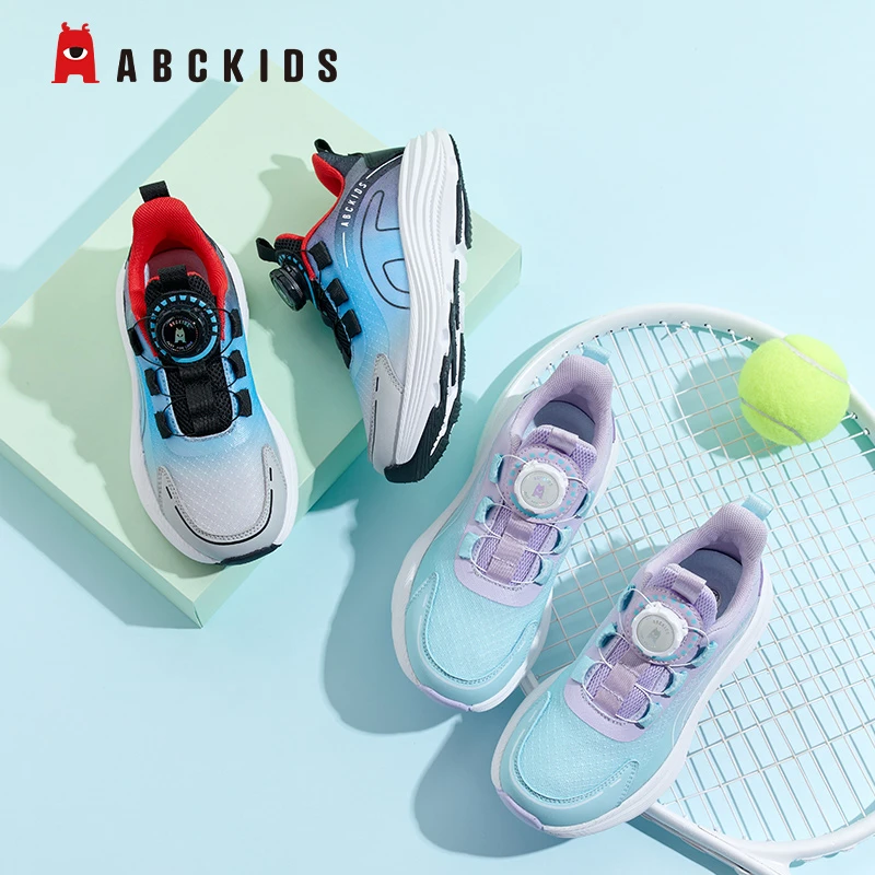 Abckids秋季新款男童运动鞋女童休闲鞋中大童防滑网面百搭小童鞋