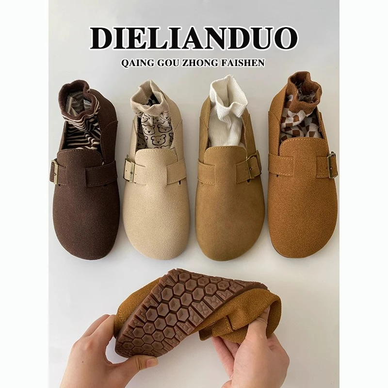 软底舒适小单鞋新款韩版平底外穿圆头勃肯鞋女2025网红爆款豆豆鞋