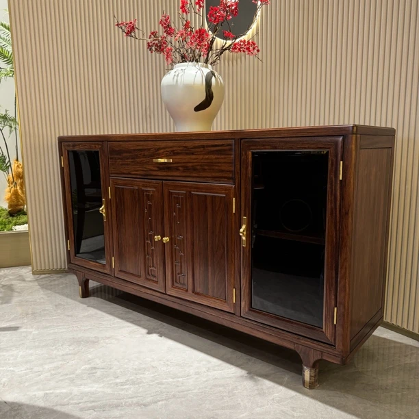 【CMX】新中式8312乌金木实木玄关客厅餐边柜1580*420*880