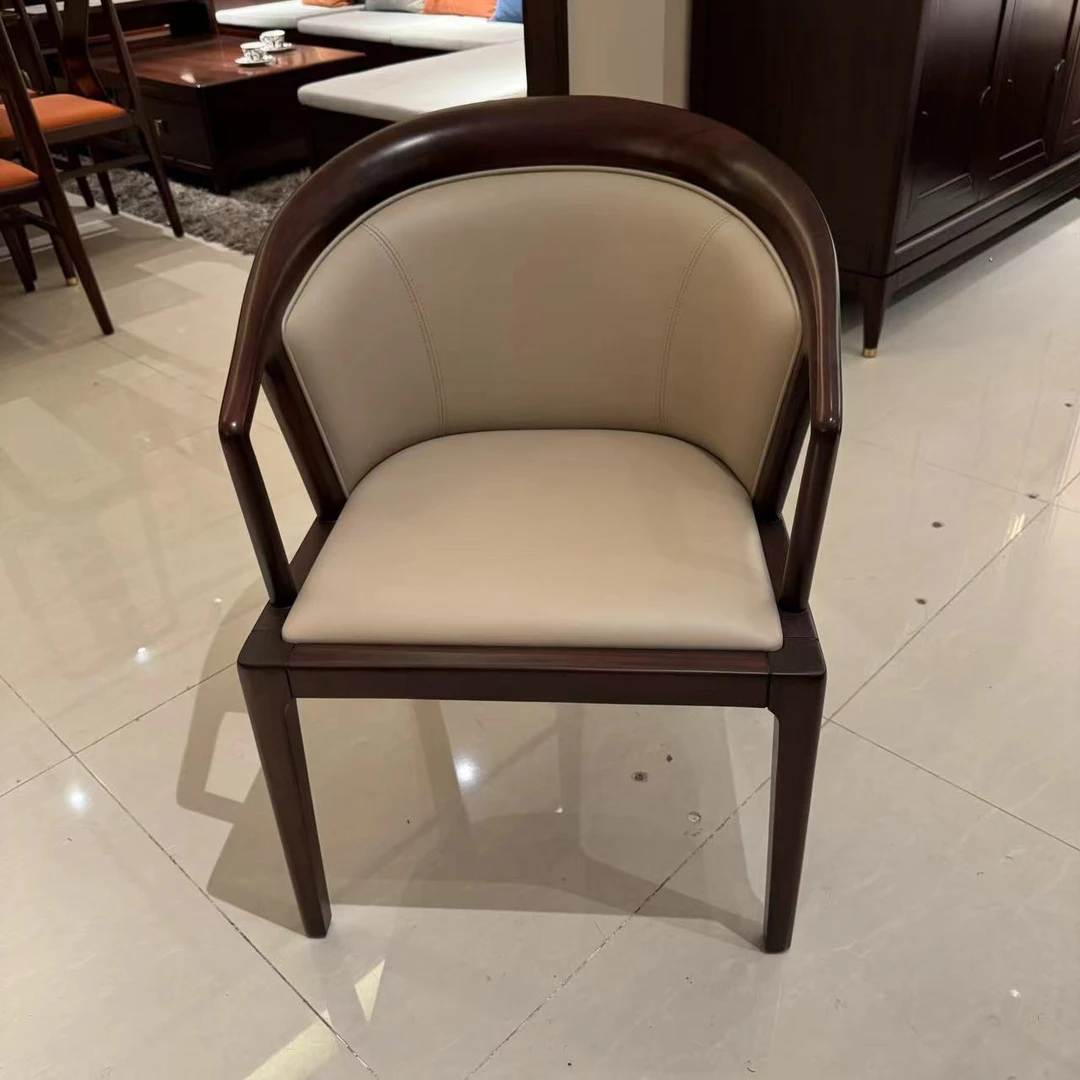 【YMCF]】新中式乌金实木木餐椅茶椅书椅600*540*840