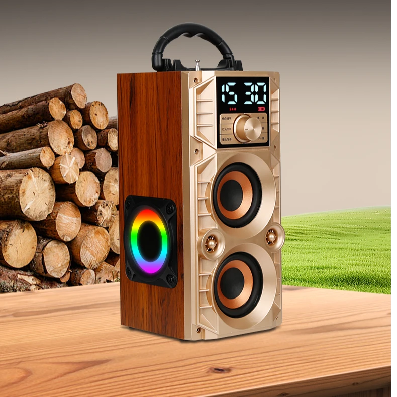 K89复古木质便携式蓝牙HIFI音响经典播放