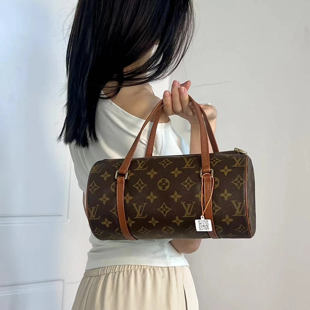 修复品且曼中古/红皮巴比龙26/圆桶包/全原