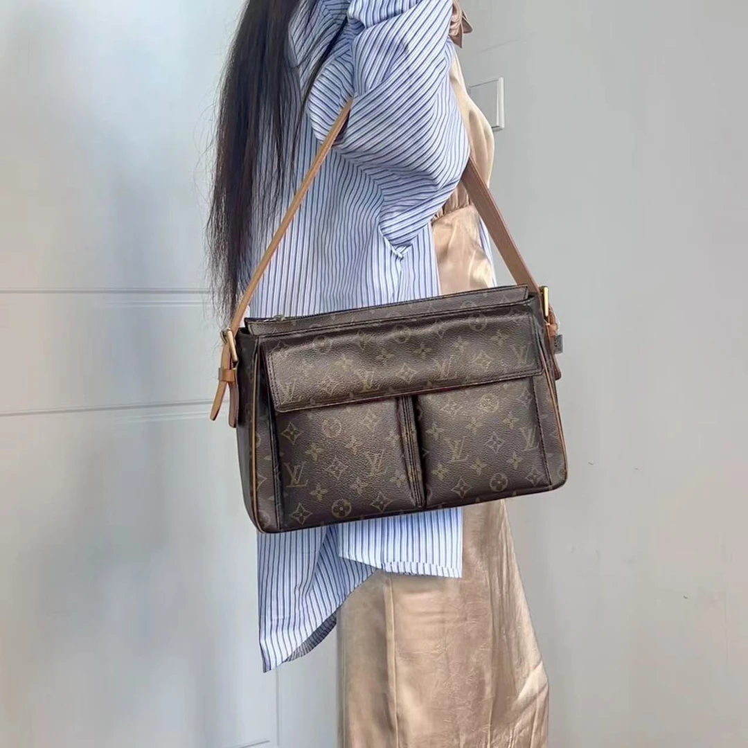 修复品且曼中古专属/中号骆驼包/全原皮
