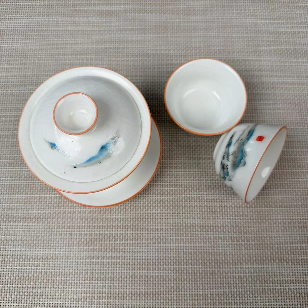 汝窑开片盖碗套组GW