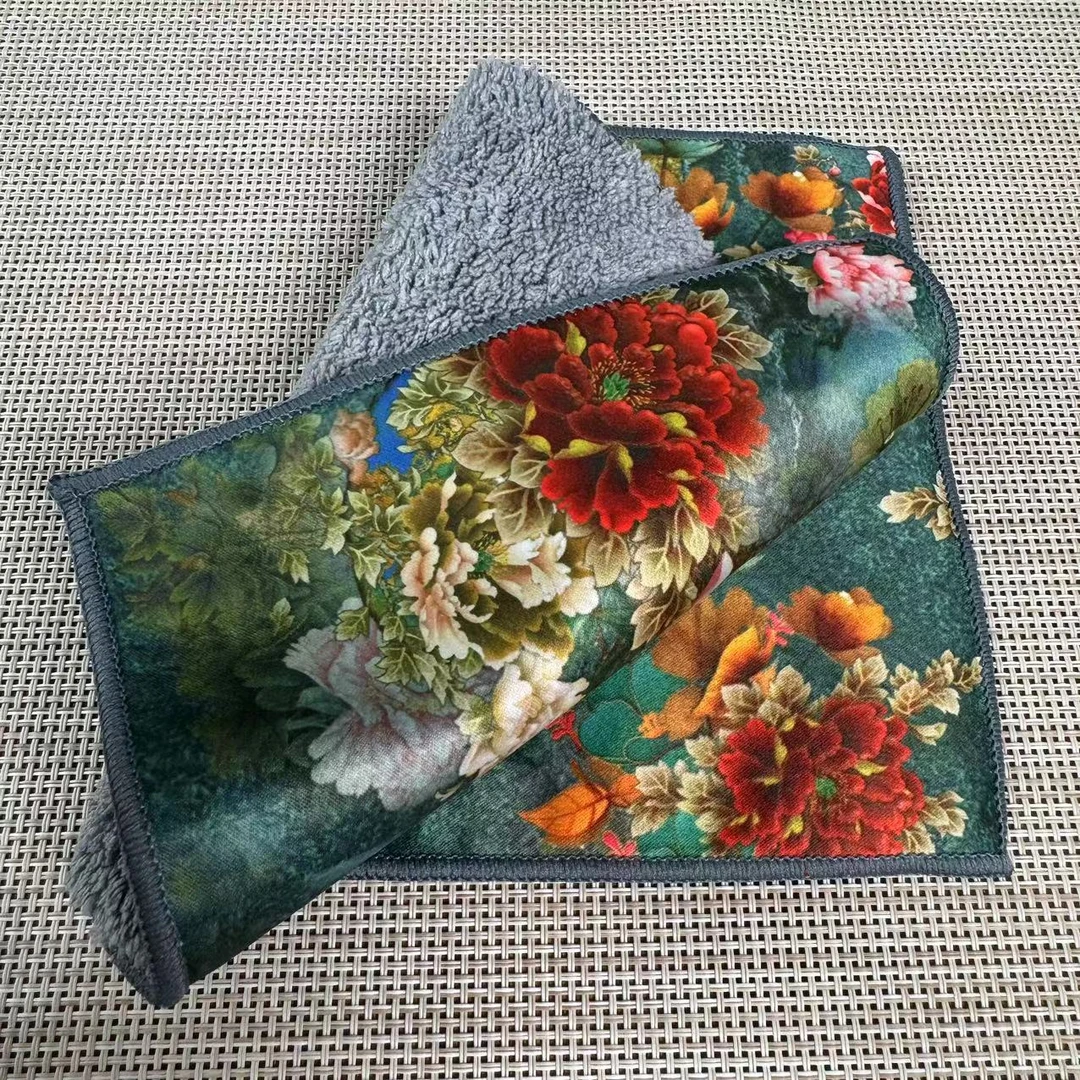 古风禅意茶巾高档国潮麂皮双层垫布茶布干泡配件X654