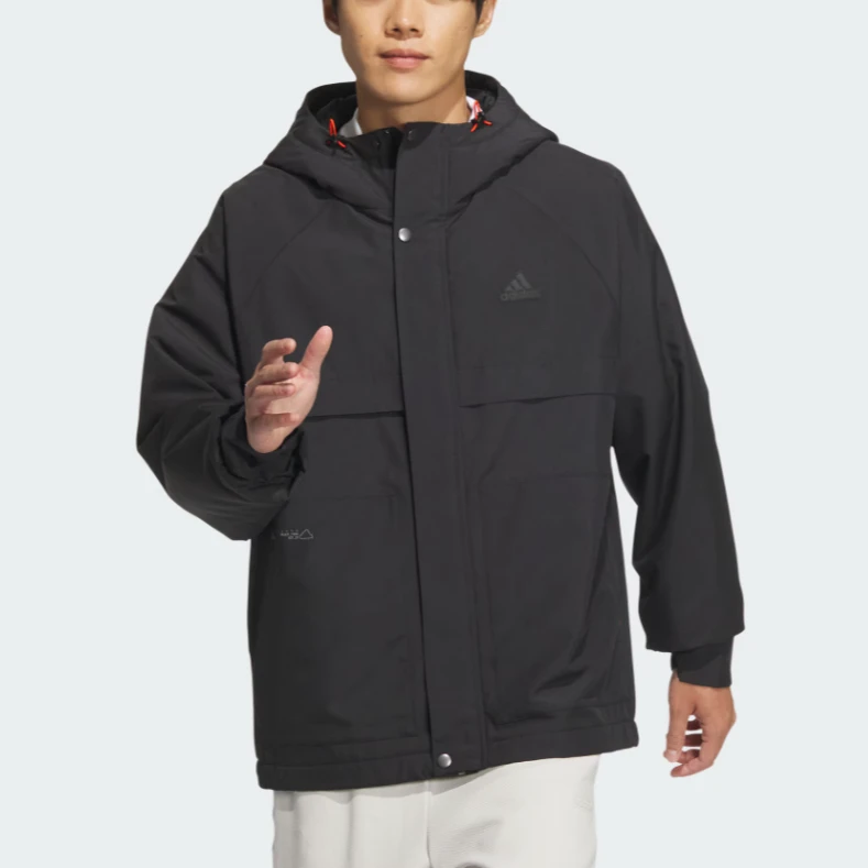 adidas/阿迪达斯男子抗风拒水运动休闲连帽梭织夹克外套JI8680