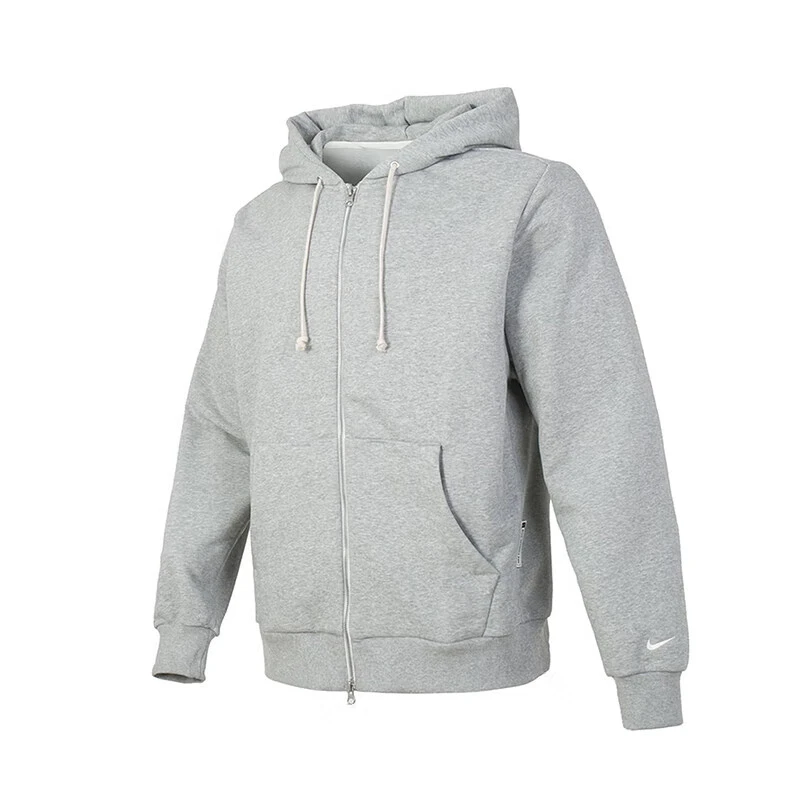 NIKE/耐克Dri-FIT男子速干全长拉链开襟灰色篮球连帽衫FZ0223063