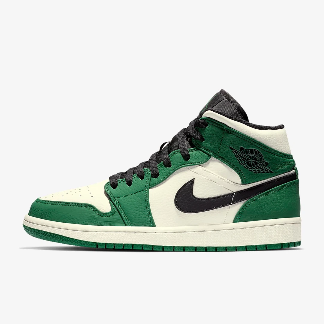 NIKE/耐克男子Air Jordan 1 Mid SE复古潮流白绿运动鞋852542301