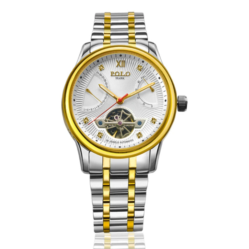 POLO MARK飞返能量飞行员系列葡萄牙男士商务经典全自动机械腕表