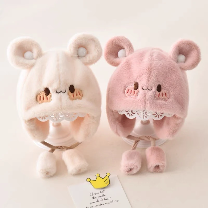 宝宝帽子冬款婴幼儿可爱护耳帽男女宝宝冬季保暖护耳帽